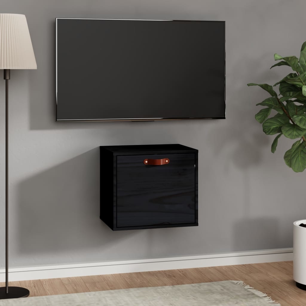 VidaXL Wandkast 40x30x35 cm massief grenenhout zwart