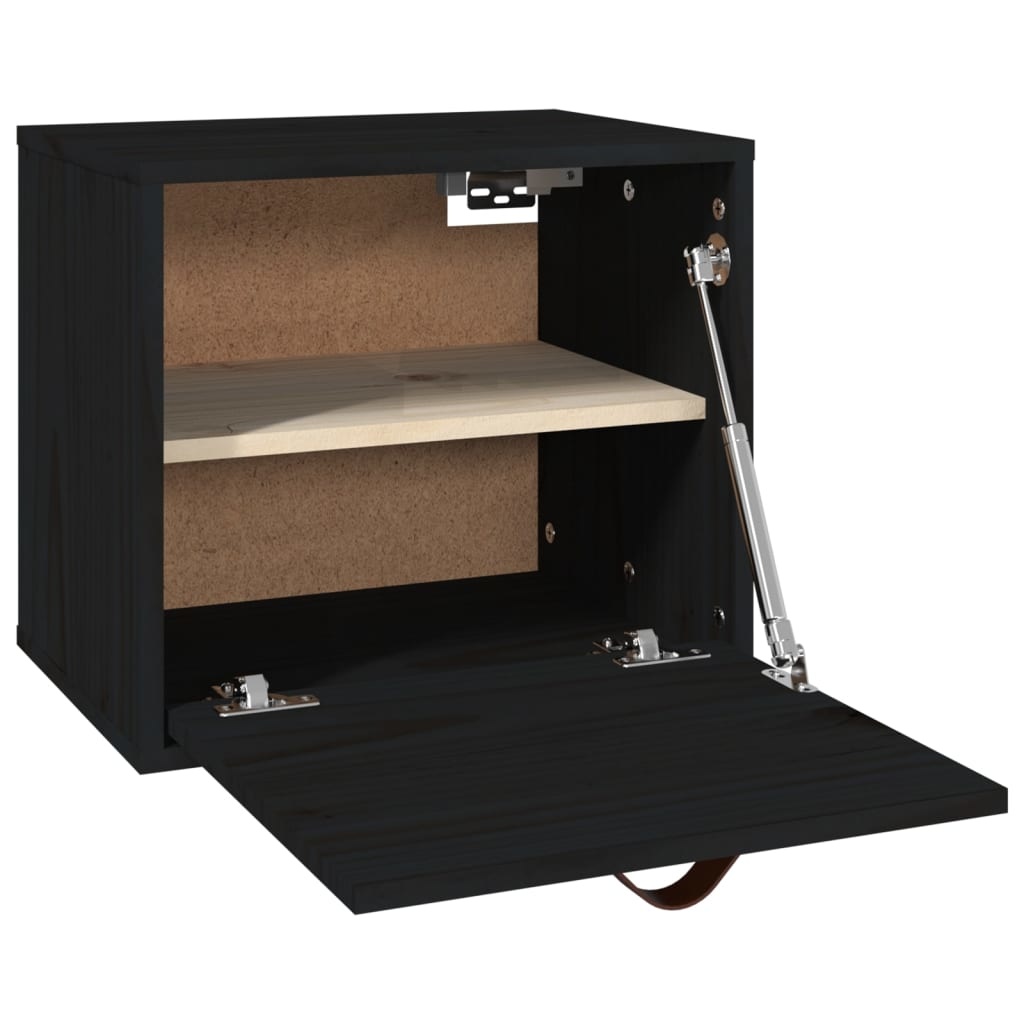 VidaXL Wandkast 40x30x35 cm massief grenenhout zwart
