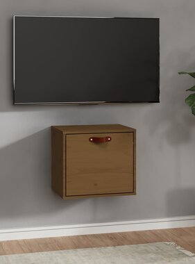 VidaXL Wandkast 40x30x35 cm massief grenenhout honingbruin
