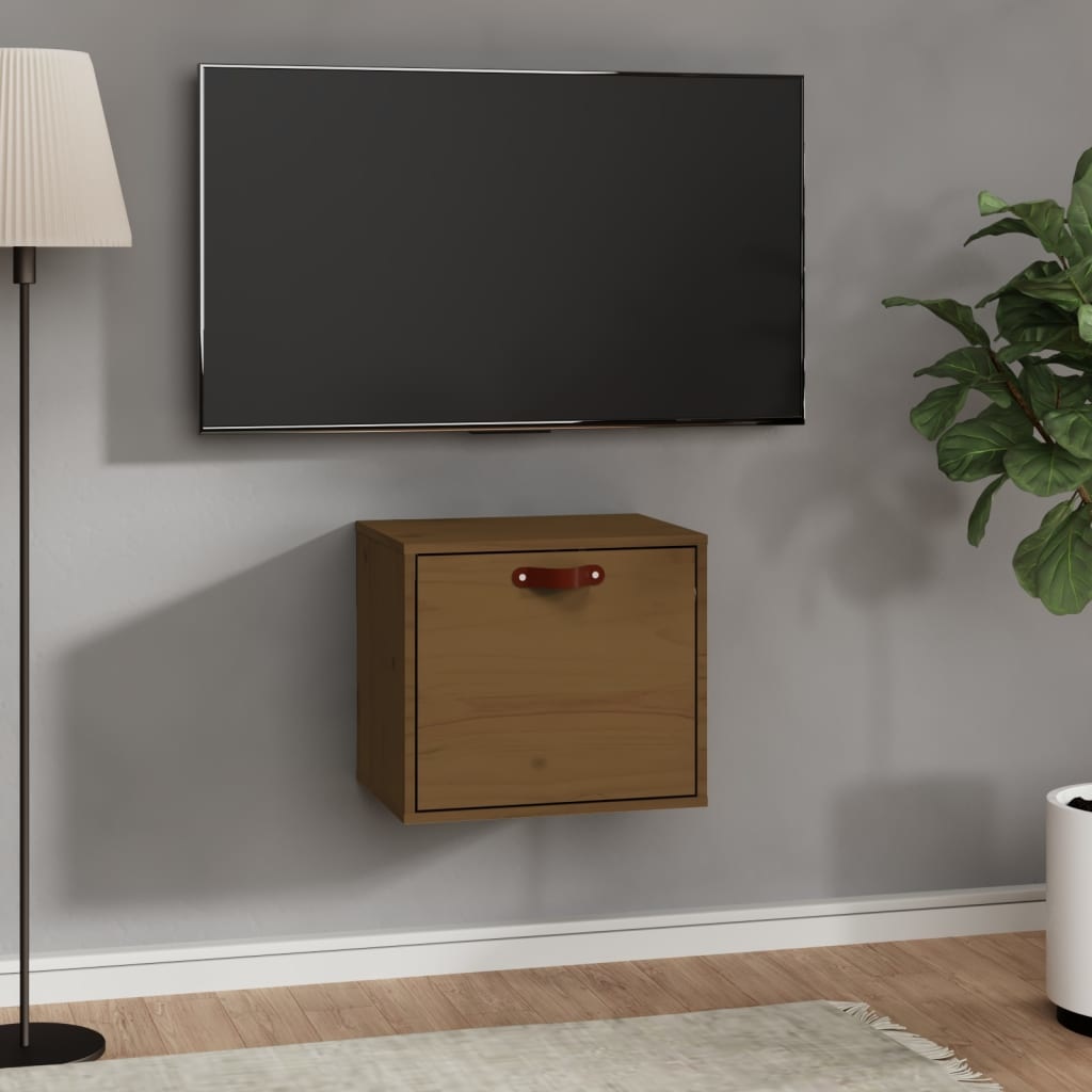 VidaXL Wandkast 40x30x35 cm massief grenenhout honingbruin