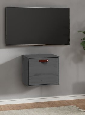 VidaXL Wandkast 40x30x35 cm massief grenenhout grijs