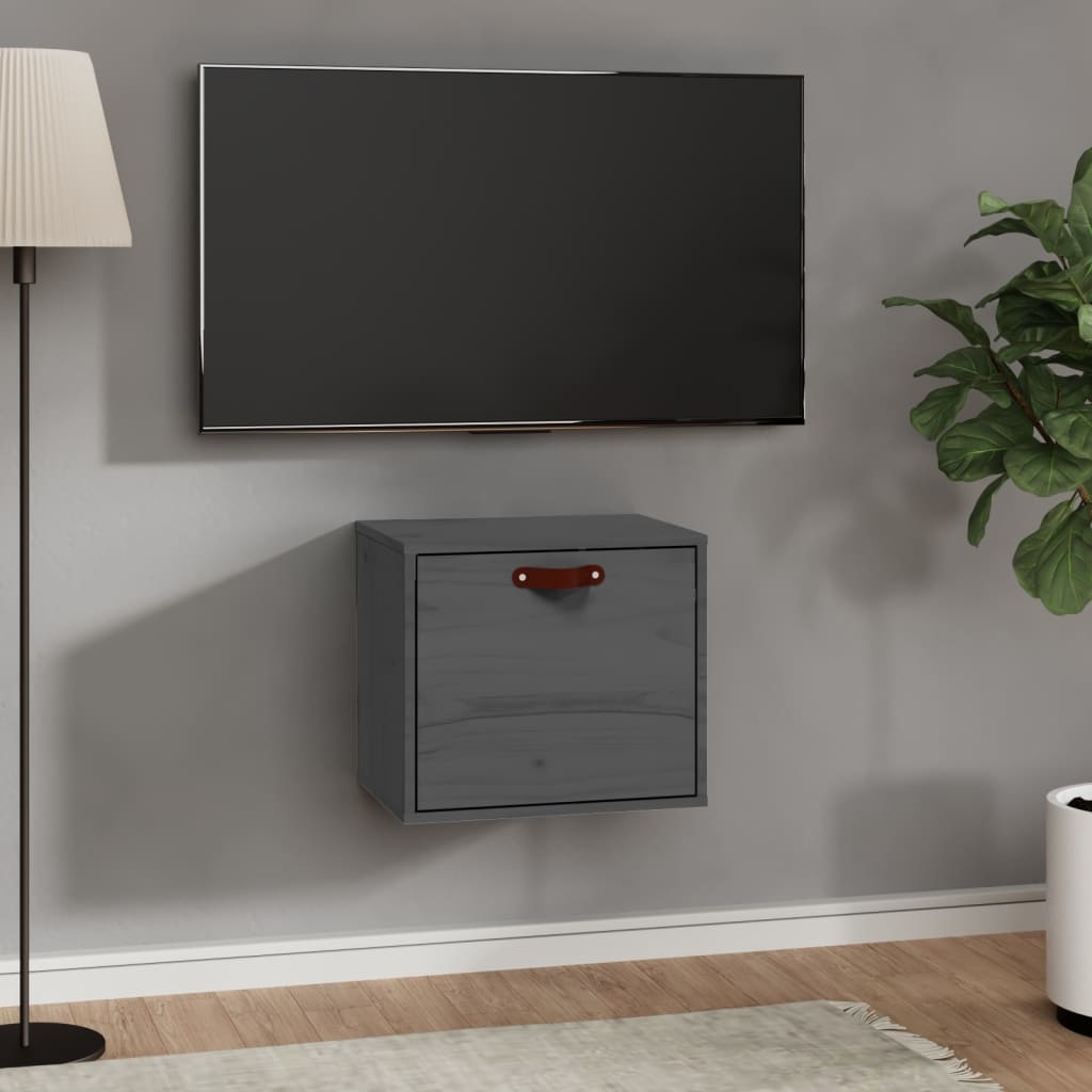 VidaXL Wandkast 40x30x35 cm massief grenenhout grijs