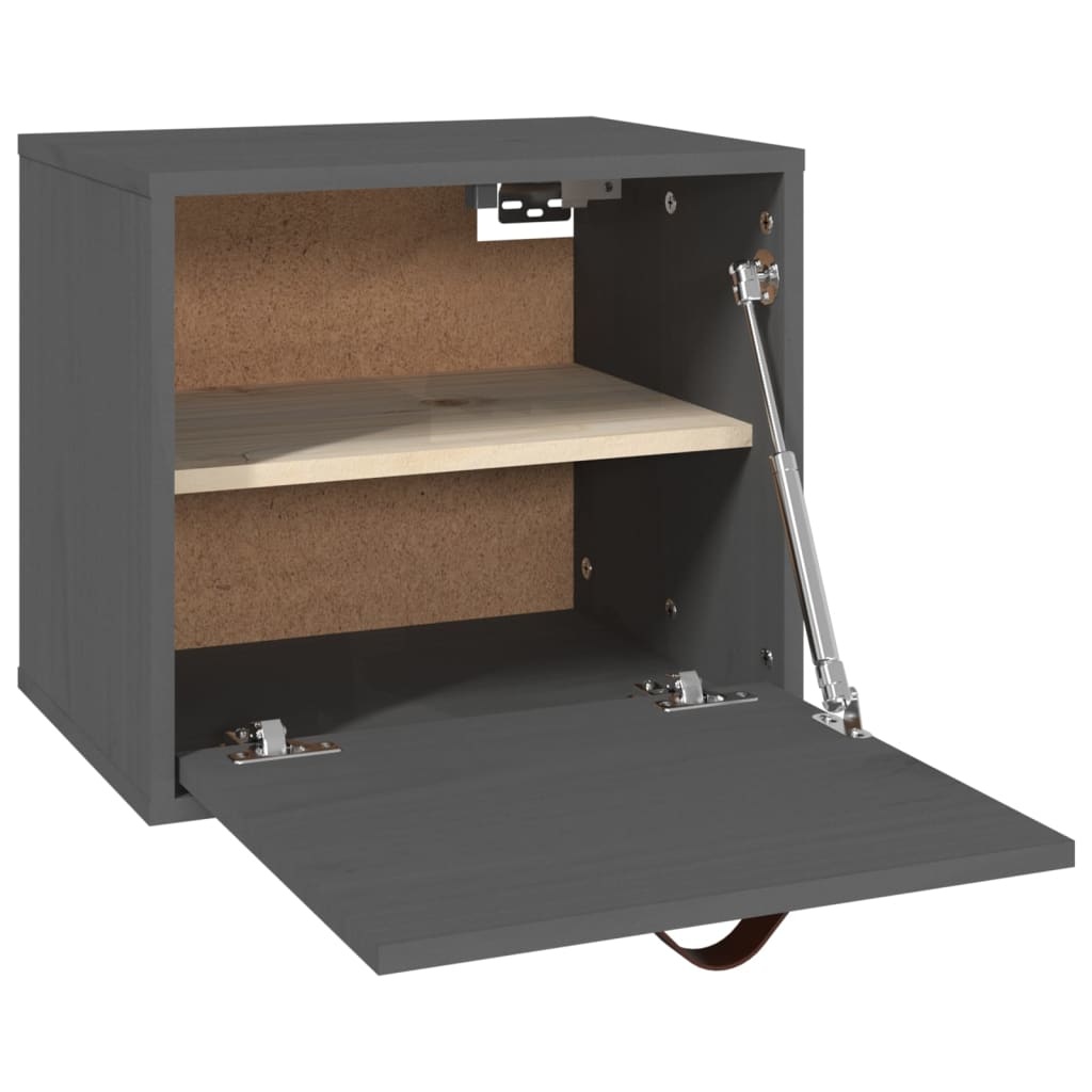 VidaXL Wandkast 40x30x35 cm massief grenenhout grijs