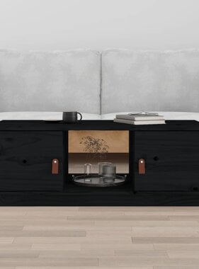 VidaXL Salontafel 100x50x35 cm massief grenenhout zwart