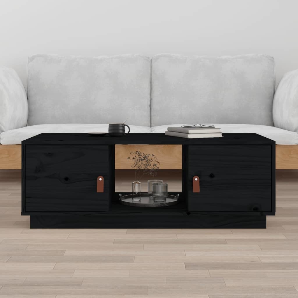 VidaXL Salontafel 100x50x35 cm massief grenenhout zwart