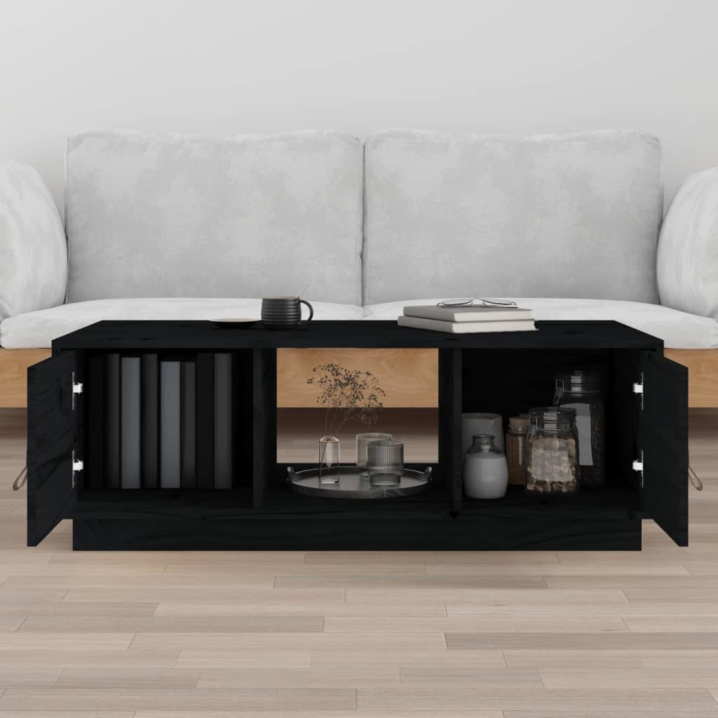 VidaXL Salontafel 100x50x35 cm massief grenenhout zwart