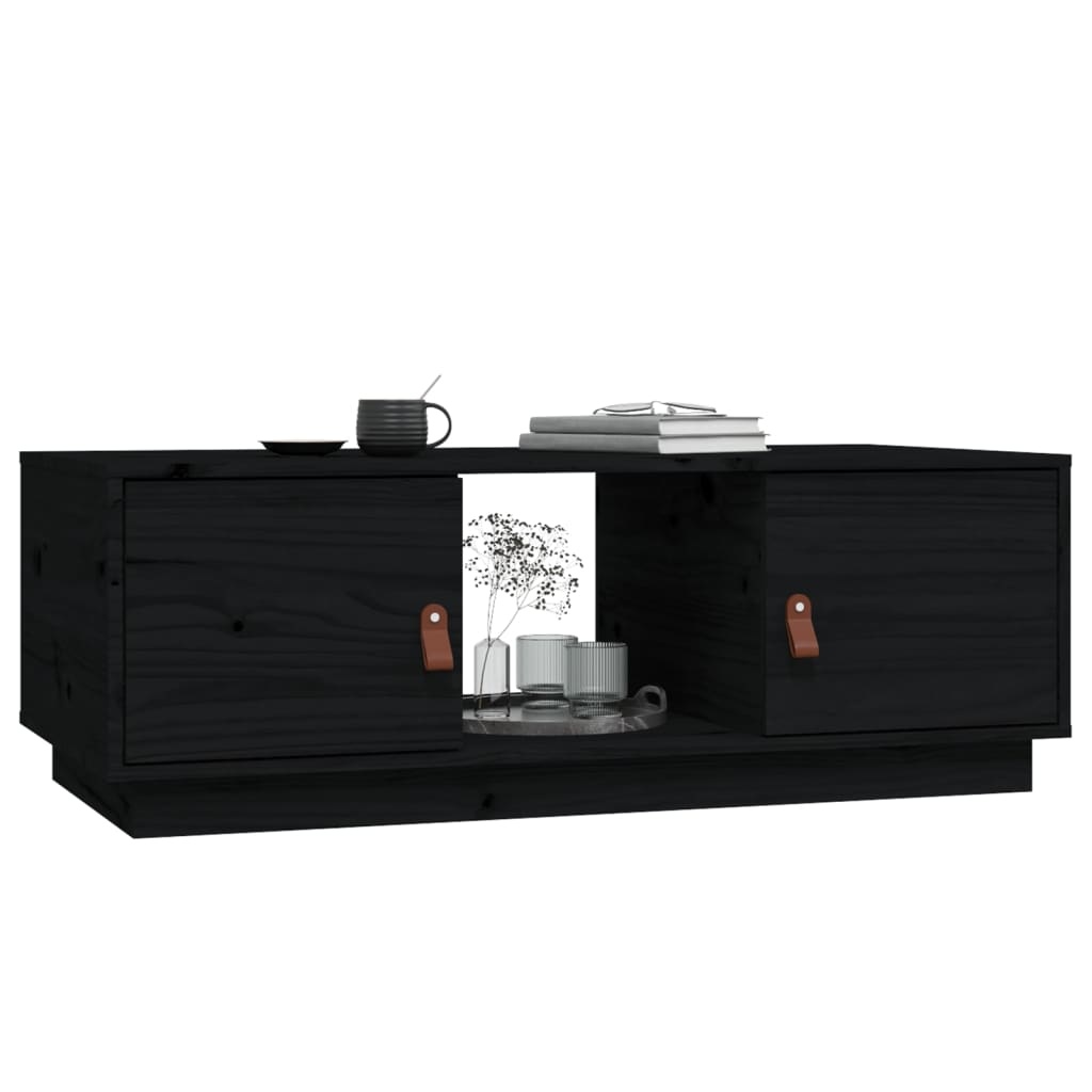 VidaXL Salontafel 100x50x35 cm massief grenenhout zwart