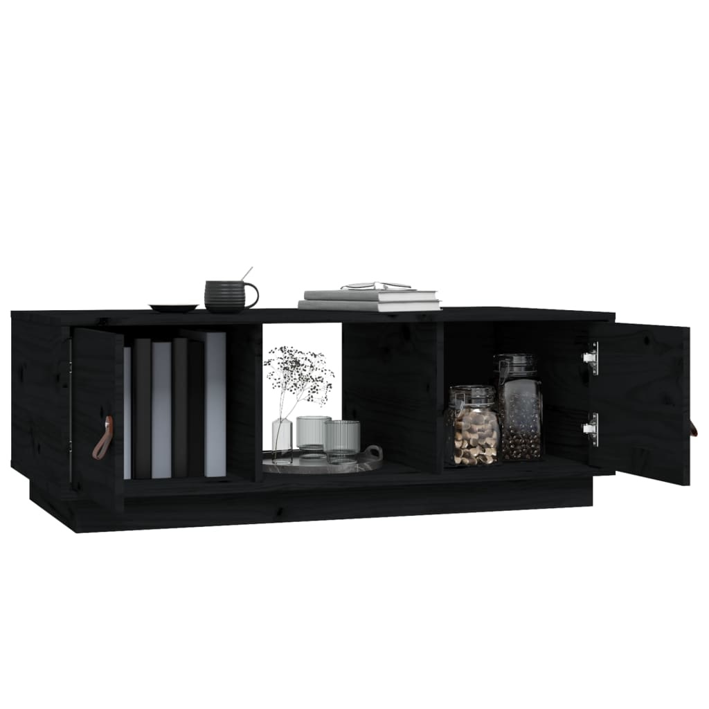 VidaXL Salontafel 100x50x35 cm massief grenenhout zwart