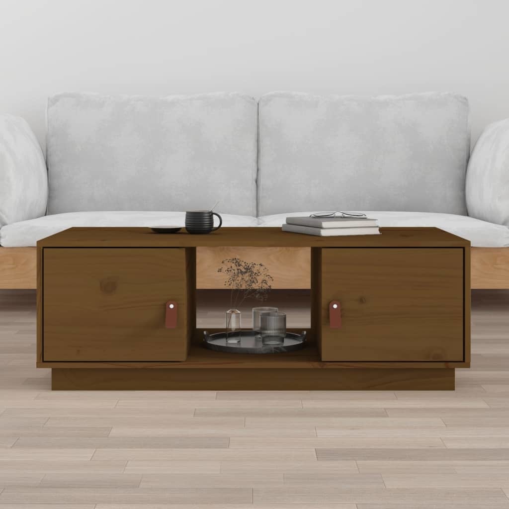 VidaXL Salontafel 100x50x35 cm massief grenenhout honingbruin