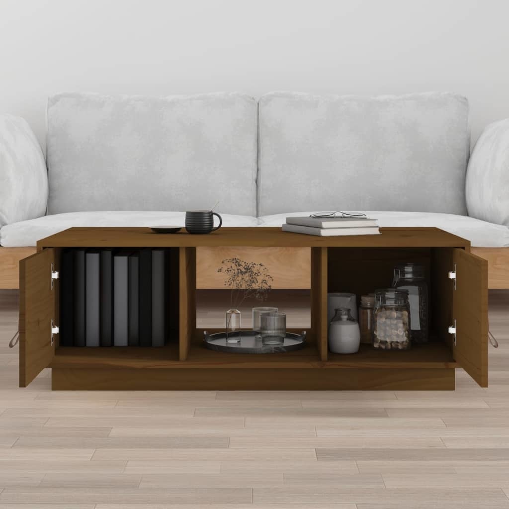 VidaXL Salontafel 100x50x35 cm massief grenenhout honingbruin
