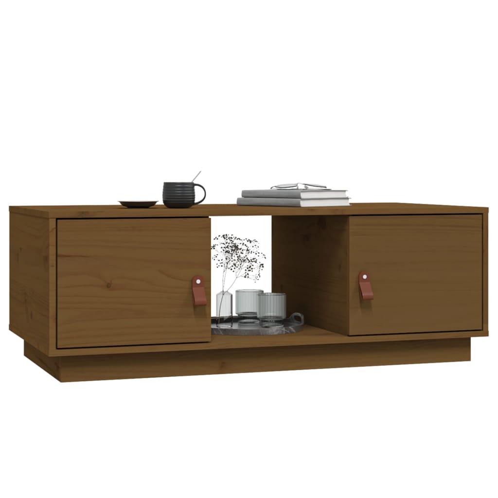 VidaXL Salontafel 100x50x35 cm massief grenenhout honingbruin