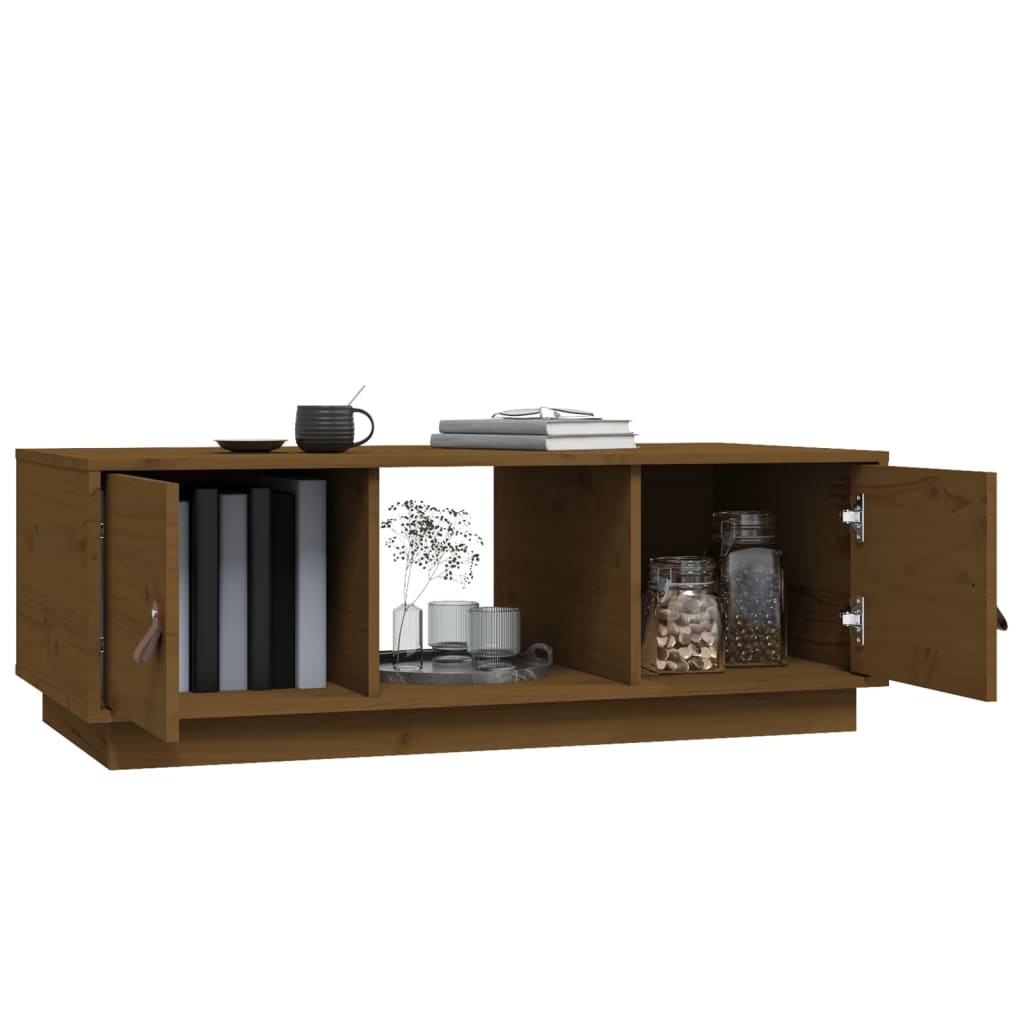 VidaXL Salontafel 100x50x35 cm massief grenenhout honingbruin