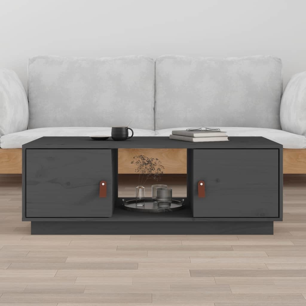 VidaXL Salontafel 100x50x35 cm massief grenenhout grijs