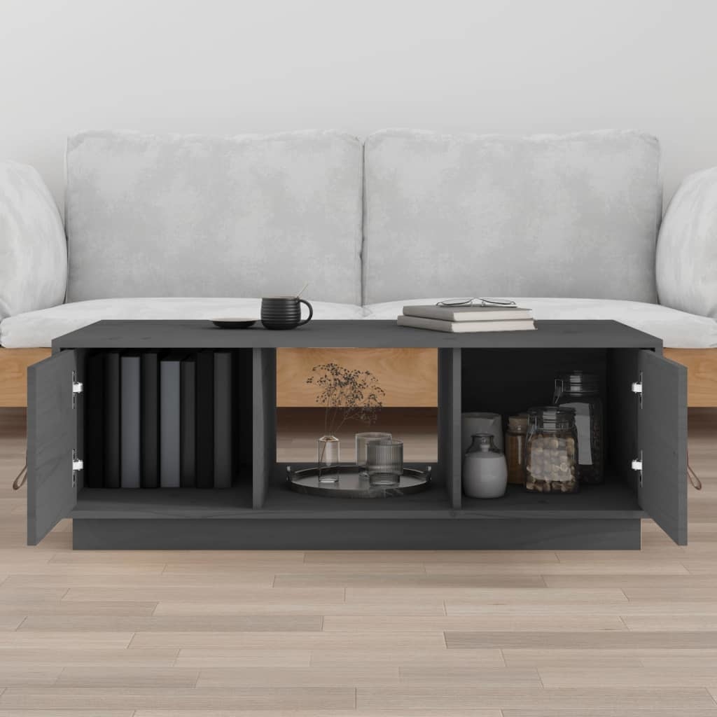 VidaXL Salontafel 100x50x35 cm massief grenenhout grijs