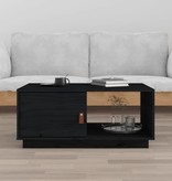 VidaXL Salontafel 80x50x35,5 cm massief grenenhout zwart