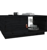 VidaXL Salontafel 80x50x35,5 cm massief grenenhout zwart