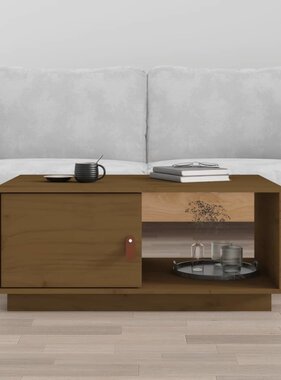 VidaXL Salontafel 80x50x35,5 cm massief grenenhout honingbruin