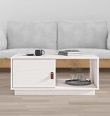 VidaXL Salontafel 80x50x35,5 cm massief grenenhout wit