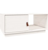 VidaXL Salontafel 80x50x35,5 cm massief grenenhout wit