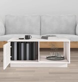 VidaXL Salontafel 80x50x35,5 cm massief grenenhout wit