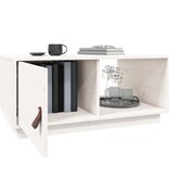 VidaXL Salontafel 80x50x35,5 cm massief grenenhout wit