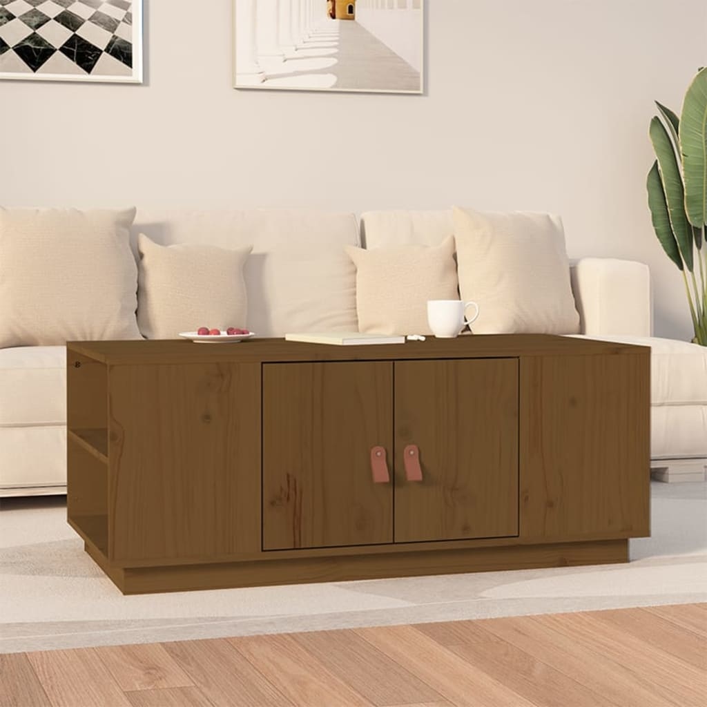 VidaXL Salontafel 100x50x41 cm massief grenenhout honingbruin