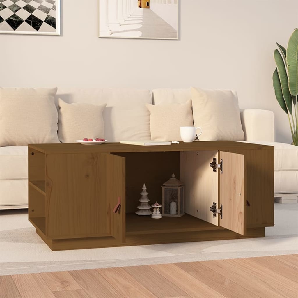 VidaXL Salontafel 100x50x41 cm massief grenenhout honingbruin