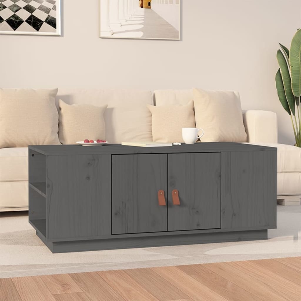 VidaXL Salontafel 100x50x41 cm massief grenenhout grijs