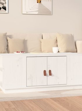 VidaXL Salontafel 100x50x41 cm massief grenenhout wit