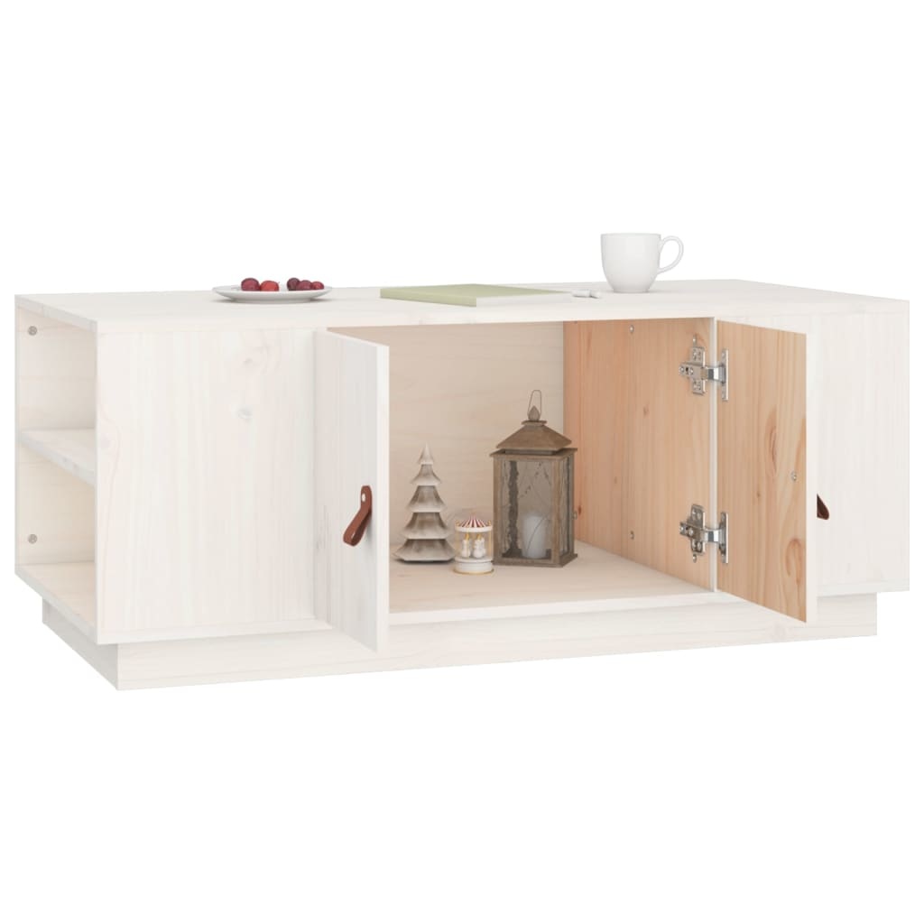 VidaXL Salontafel 100x50x41 cm massief grenenhout wit