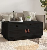 VidaXL Salontafel 80x50x35 cm massief grenenhout zwart