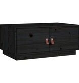 VidaXL Salontafel 80x50x35 cm massief grenenhout zwart