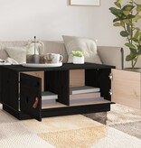 VidaXL Salontafel 80x50x35 cm massief grenenhout zwart