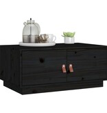 VidaXL Salontafel 80x50x35 cm massief grenenhout zwart