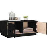 VidaXL Salontafel 80x50x35 cm massief grenenhout zwart