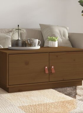 VidaXL Salontafel 80x50x35 cm massief grenenhout honingbruin