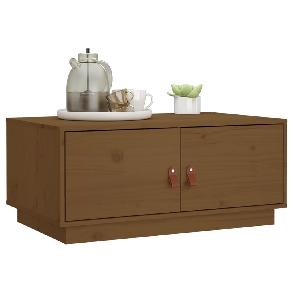 VidaXL Salontafel 80x50x35 cm massief grenenhout honingbruin