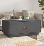 VidaXL Salontafel 80x50x35 cm massief grenenhout grijs