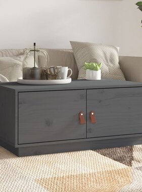 VidaXL Salontafel 80x50x35 cm massief grenenhout grijs