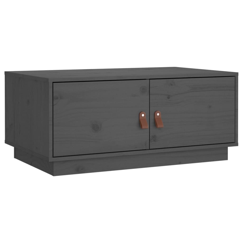 VidaXL Salontafel 80x50x35 cm massief grenenhout grijs