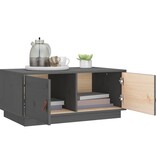 VidaXL Salontafel 80x50x35 cm massief grenenhout grijs