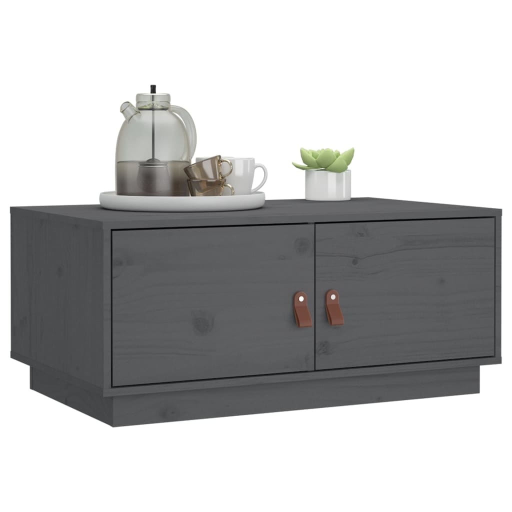 VidaXL Salontafel 80x50x35 cm massief grenenhout grijs