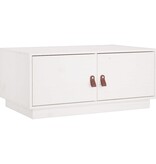 VidaXL Salontafel 80x50x35 cm massief grenenhout wit