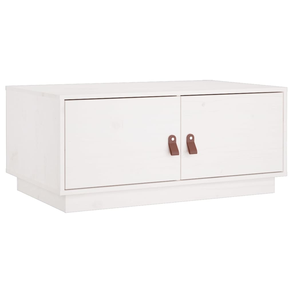 VidaXL Salontafel 80x50x35 cm massief grenenhout wit