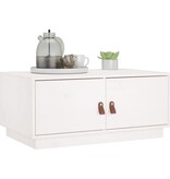 VidaXL Salontafel 80x50x35 cm massief grenenhout wit