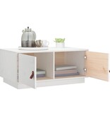 VidaXL Salontafel 80x50x35 cm massief grenenhout wit