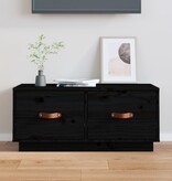 VidaXL Tv-meubel 80x34x35 cm massief grenenhout zwart