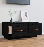 VidaXL Tv-meubel 80x34x35 cm massief grenenhout zwart