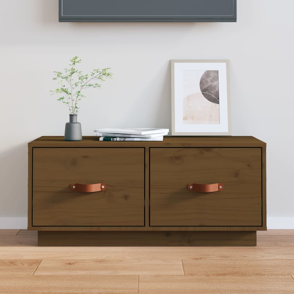 VidaXL Tv-meubel 80x34x35 cm massief grenenhout honingbruin