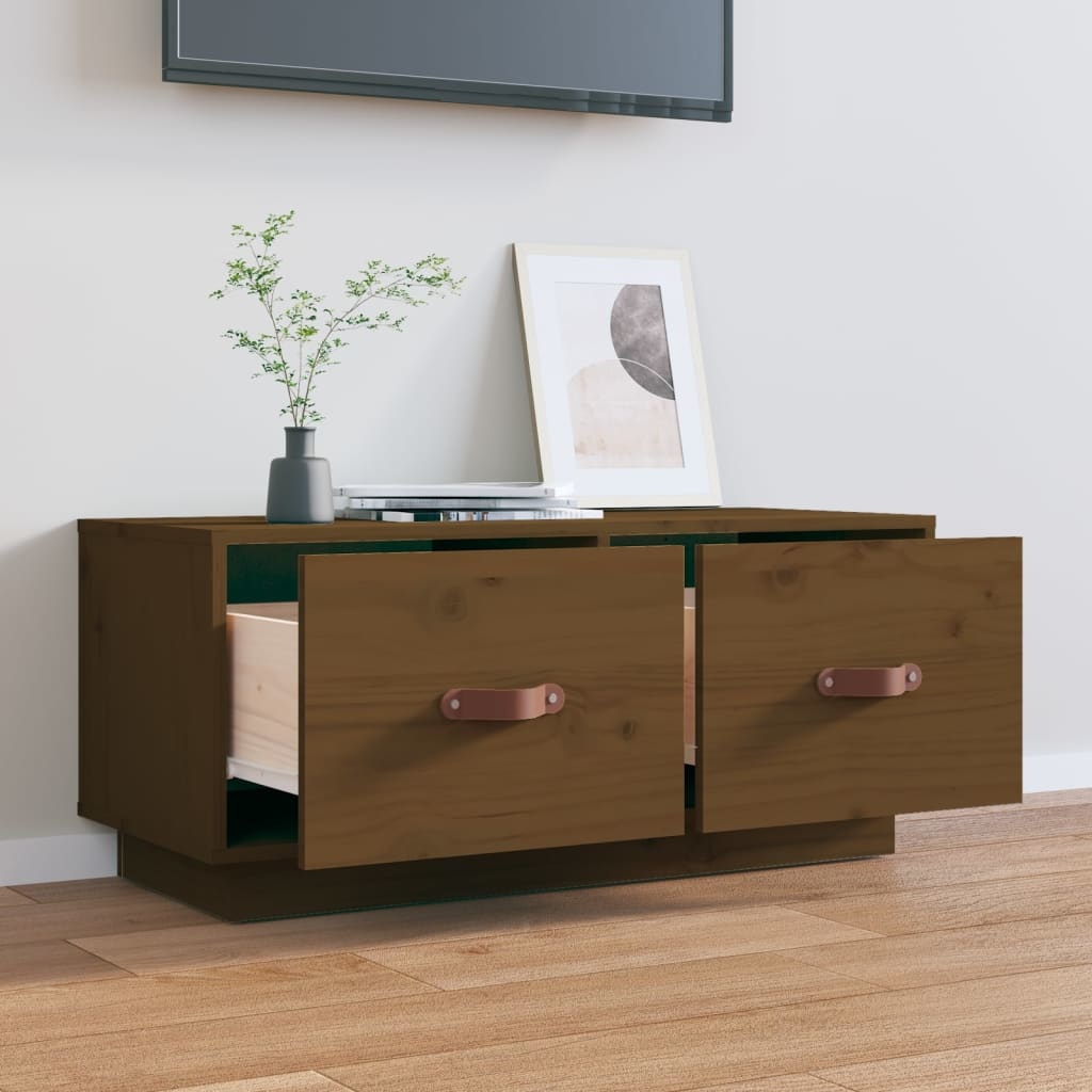 VidaXL Tv-meubel 80x34x35 cm massief grenenhout honingbruin